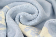 Double Face Knitted Blanket Lance & Joy Blue/White