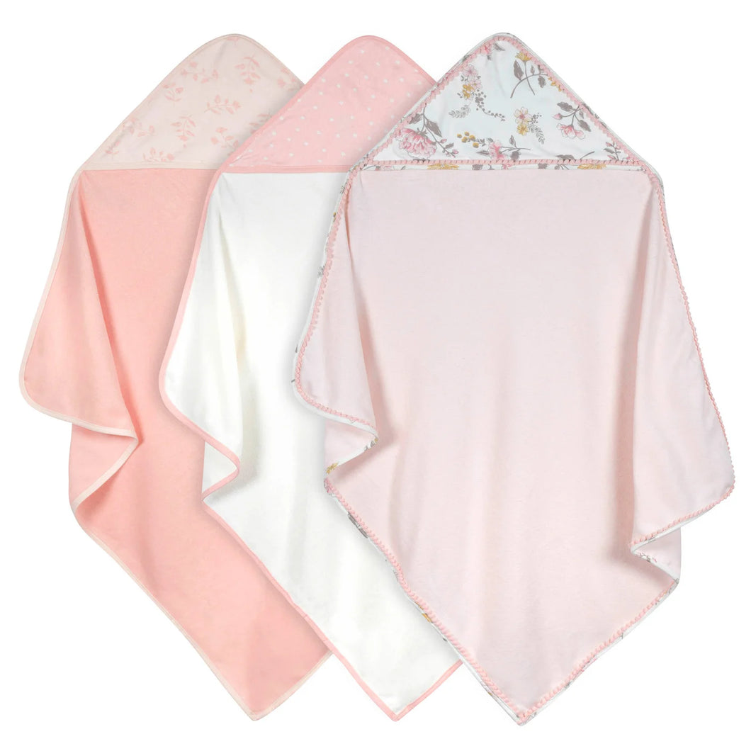 Just Born ® 3-Pack Baby Hooded Towels Vintage Floral