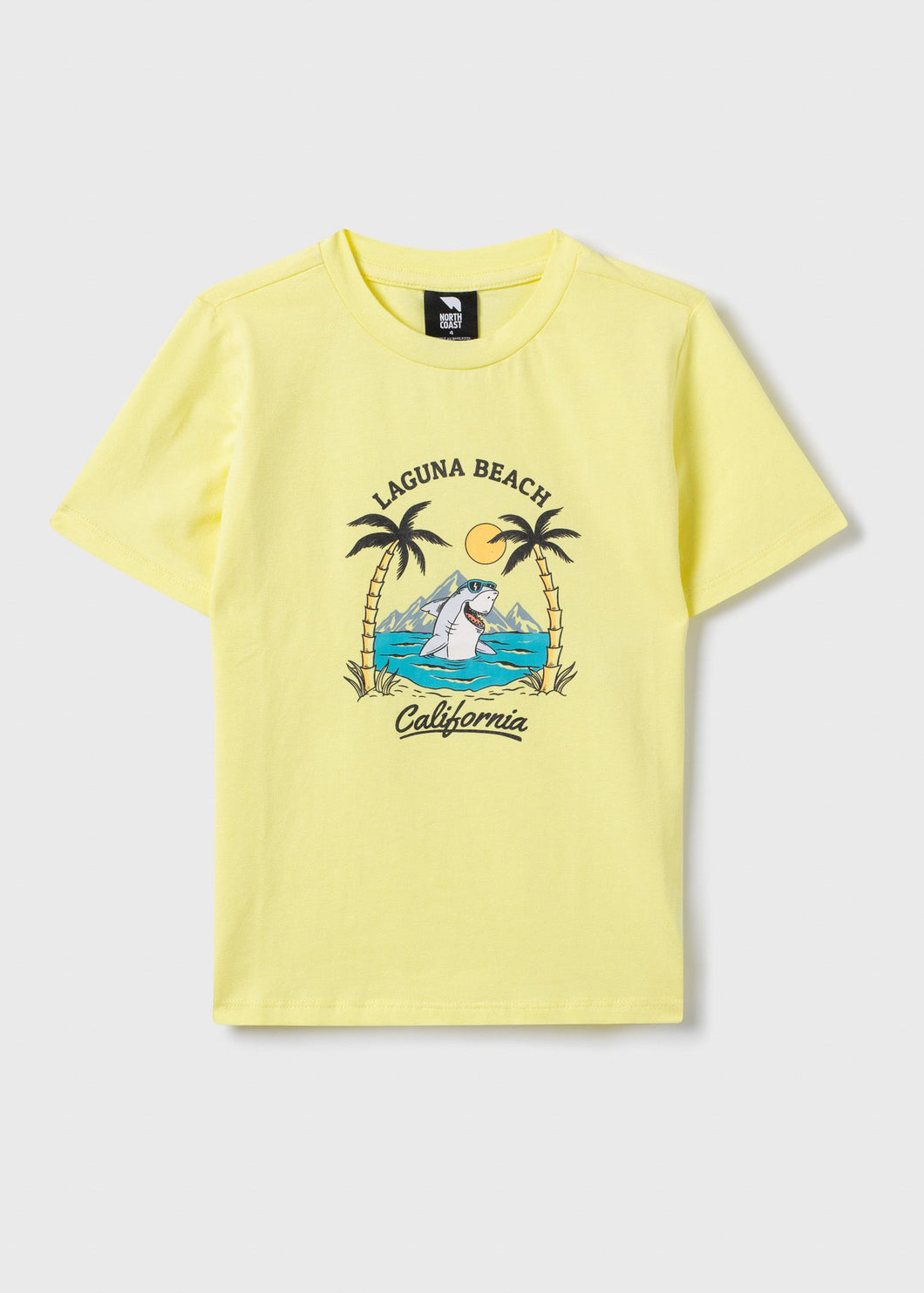 Printed T-shirt - North Coast NCSPKB03481 Yellow Shark