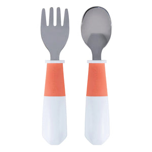Stainless Steel Fork and Spoon Set Coral