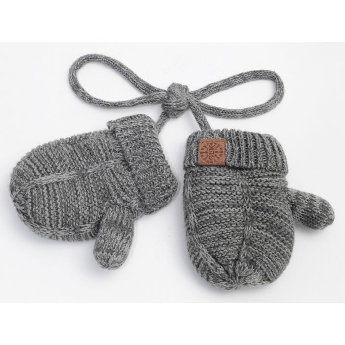 Cotton Knit Baby Mitten Calikids W2050 Charcoal Mix