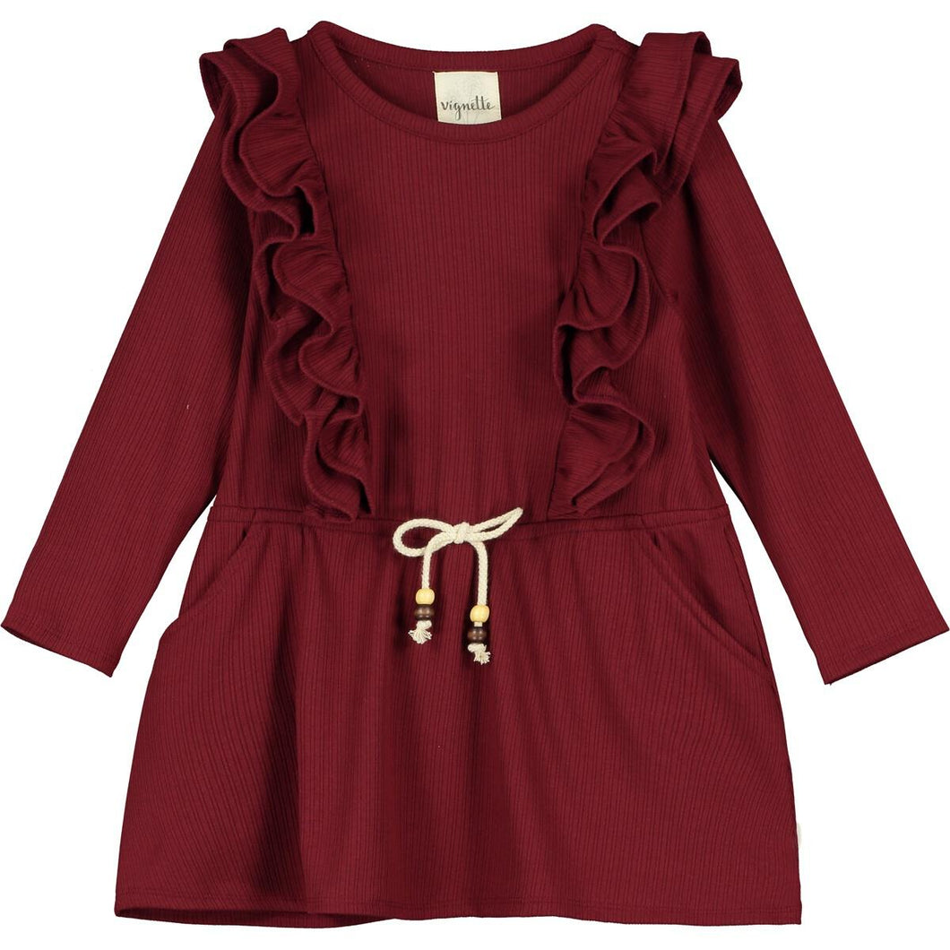 Dress Vignette Celine Burgundy (V706D)