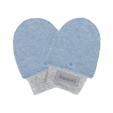 Juddlies - Organic Raglan Scratch Mitts Denim Blue