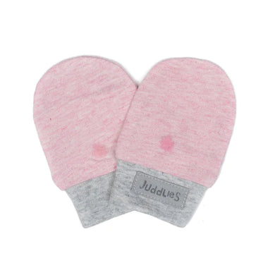 Juddlies - Organic Raglan Scratch Mitts Dogwood Pink 0-3m