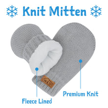 Knit Mittens Jan & Jul Dark Grey