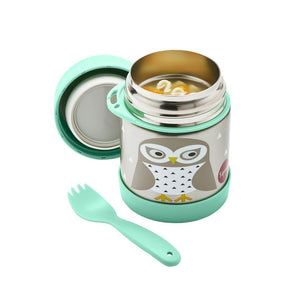 Stainless Steel Food Jar - 3 Sprouts Owl