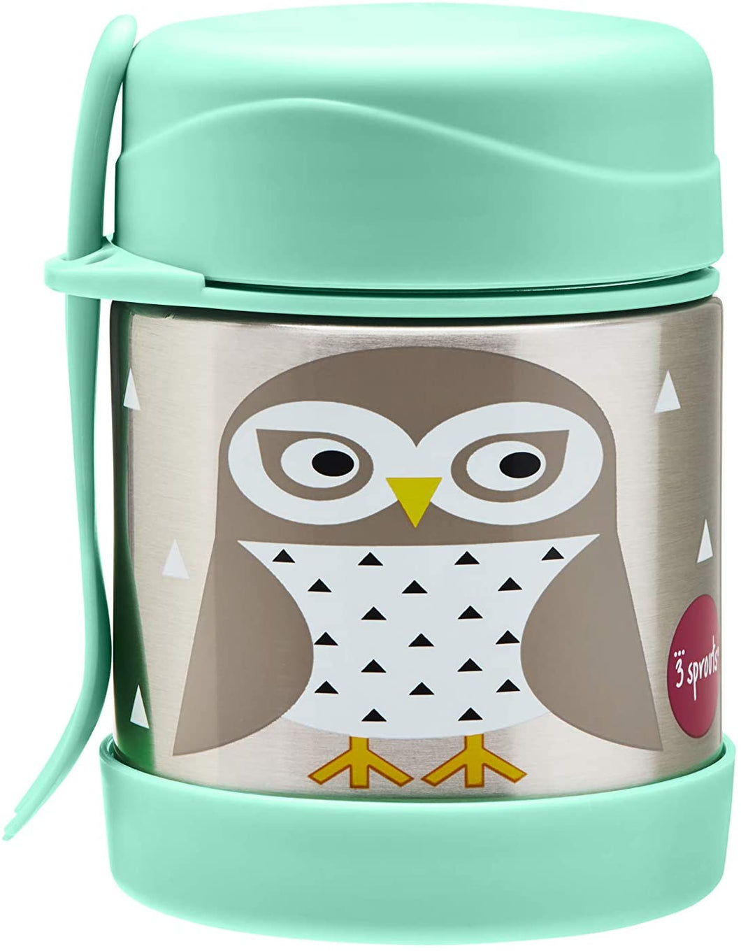 Stainless Steel Food Jar - 3 Sprouts Owl