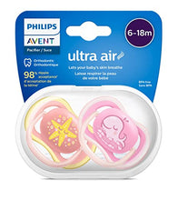 2 pack Philips Avent-Ultra Air Pacifier 6-18m Whale/Starfish