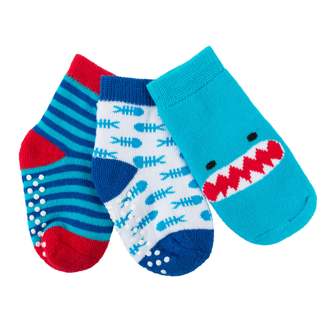 Buddy Baby 3 Pc Socks Set Zoocchini  Shark 0-24m